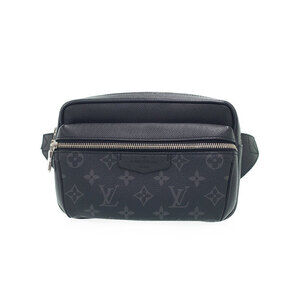 Louis Vuitton Taiga Black Leather Rama Bum Bag Outdoor Body